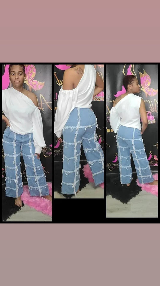 Blocked Down With Me Jeans