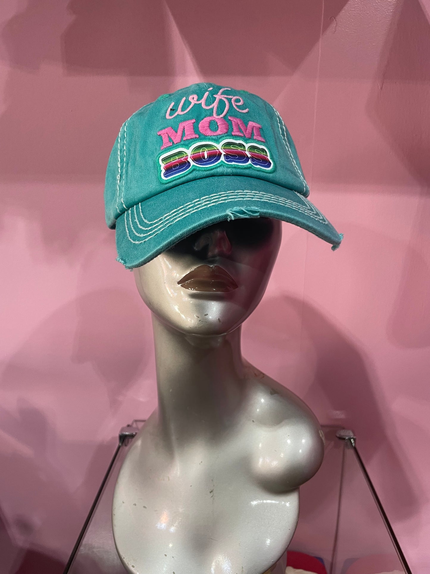 Wife MOM BOSS Message Vintage Baseball Cap