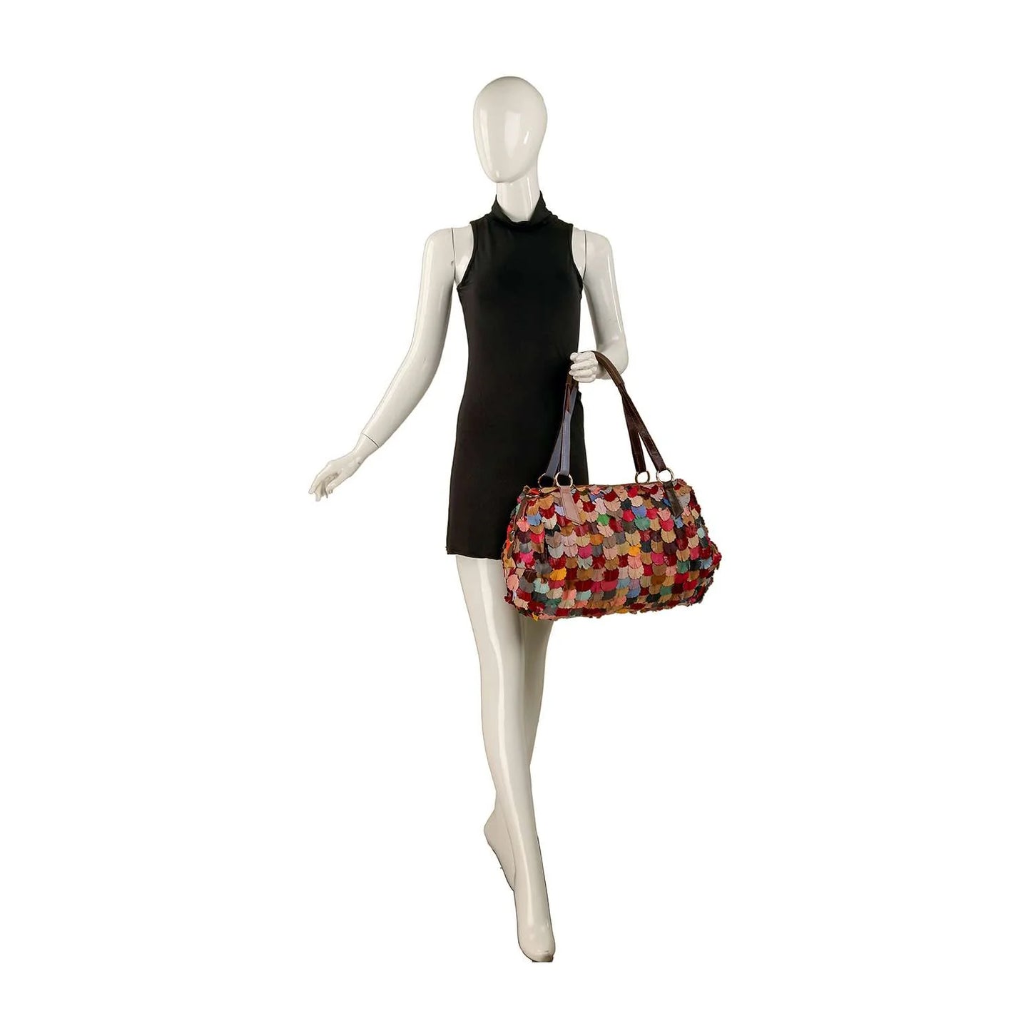 Genuine Leather Colorful Petal Weekender Bag
