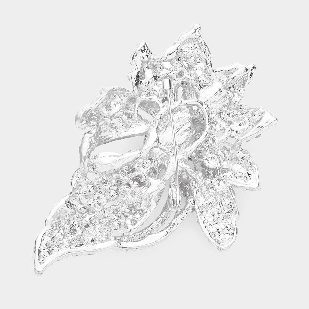 Floral Crystal Pave Bouquet Brooch / Pendant