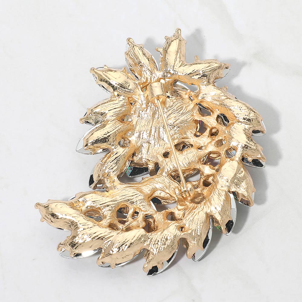Glass Crystal Marquise Cluster Brooch / Pendant