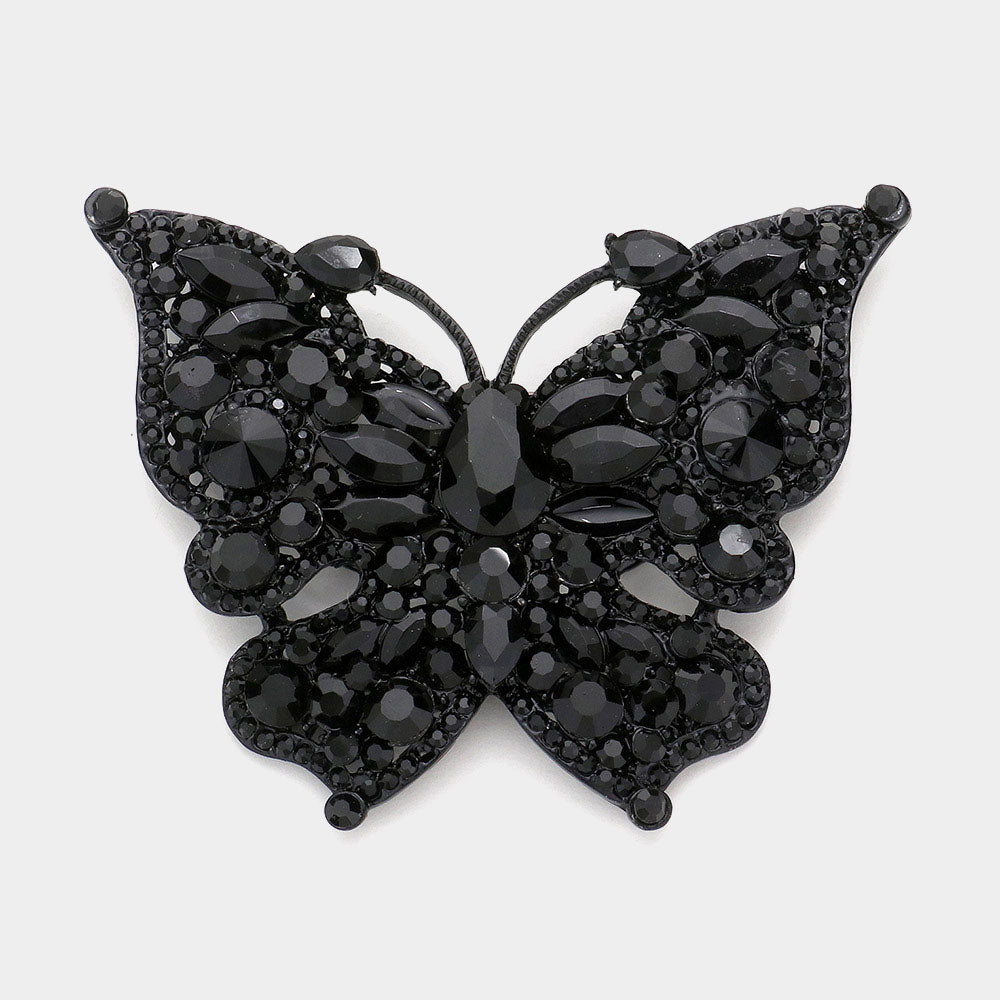Glass Crystal Butterfly Pin Brooch