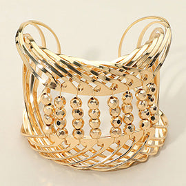 Metal Chain Pointed Wire Cuff Bracelet