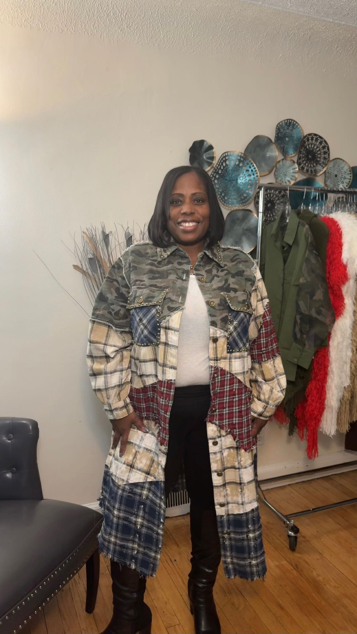 Patchwork Plaid Jacket