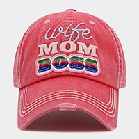 Wife MOM BOSS Message Vintage Baseball Cap