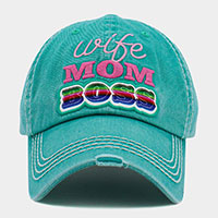 Wife MOM BOSS Message Vintage Baseball Cap