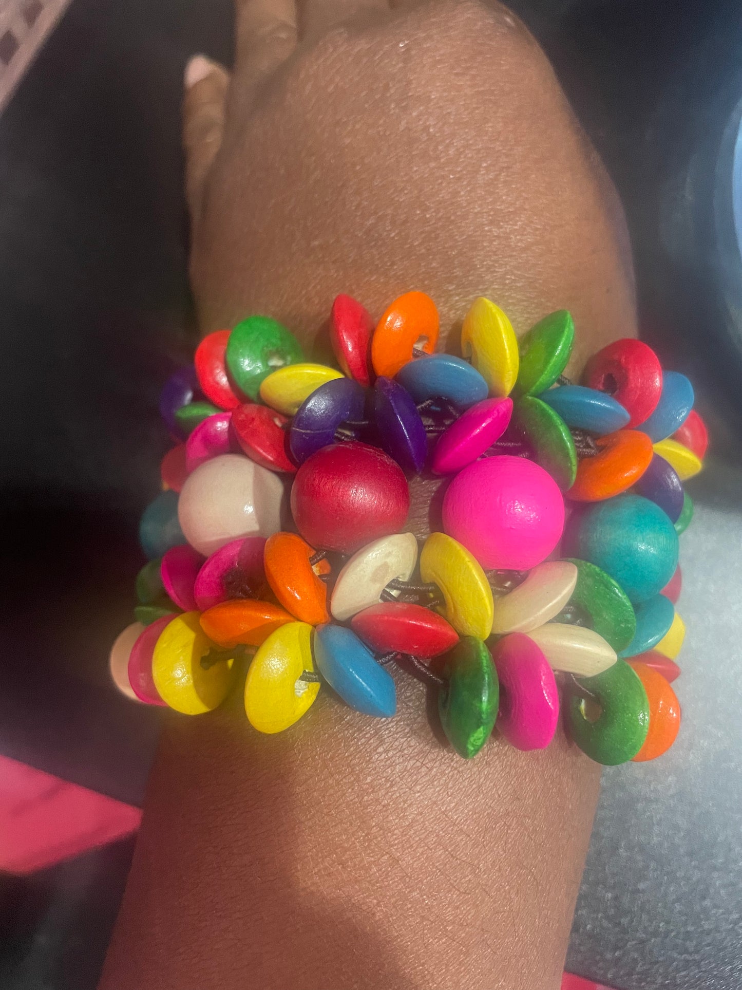 Colorful Wood Stretch Bracelet