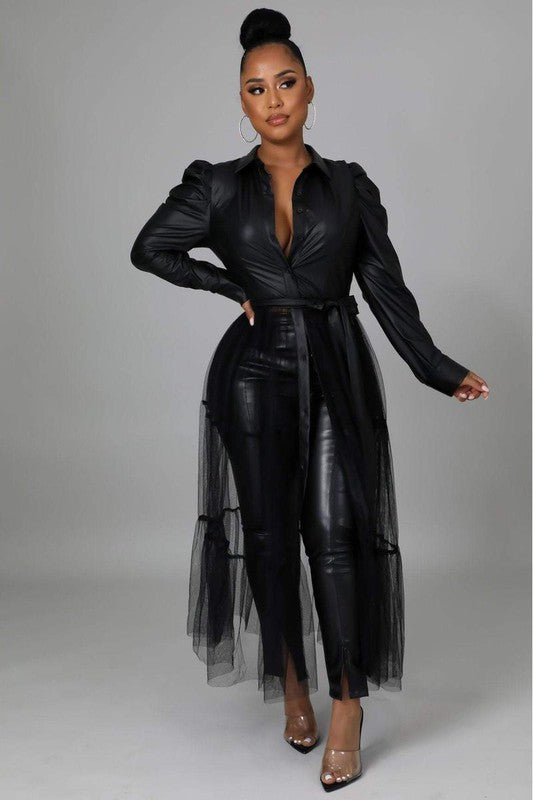 All That Jazz Maxi Dress Mesh Top Blouse