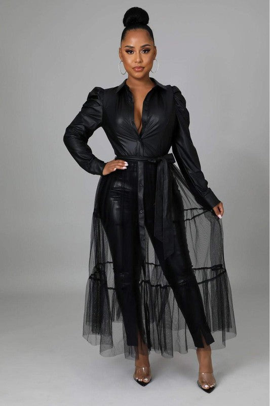 All That Jazz Maxi Dress Mesh Top Blouse