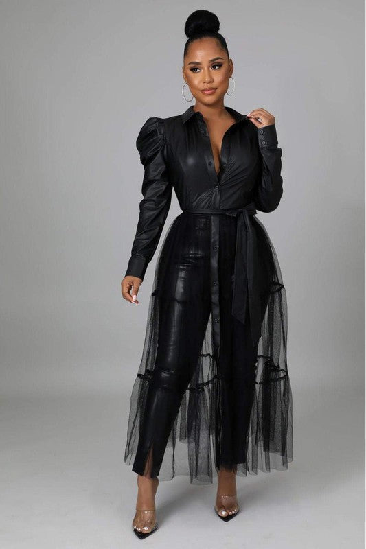 All That Jazz Maxi Dress Mesh Top Blouse