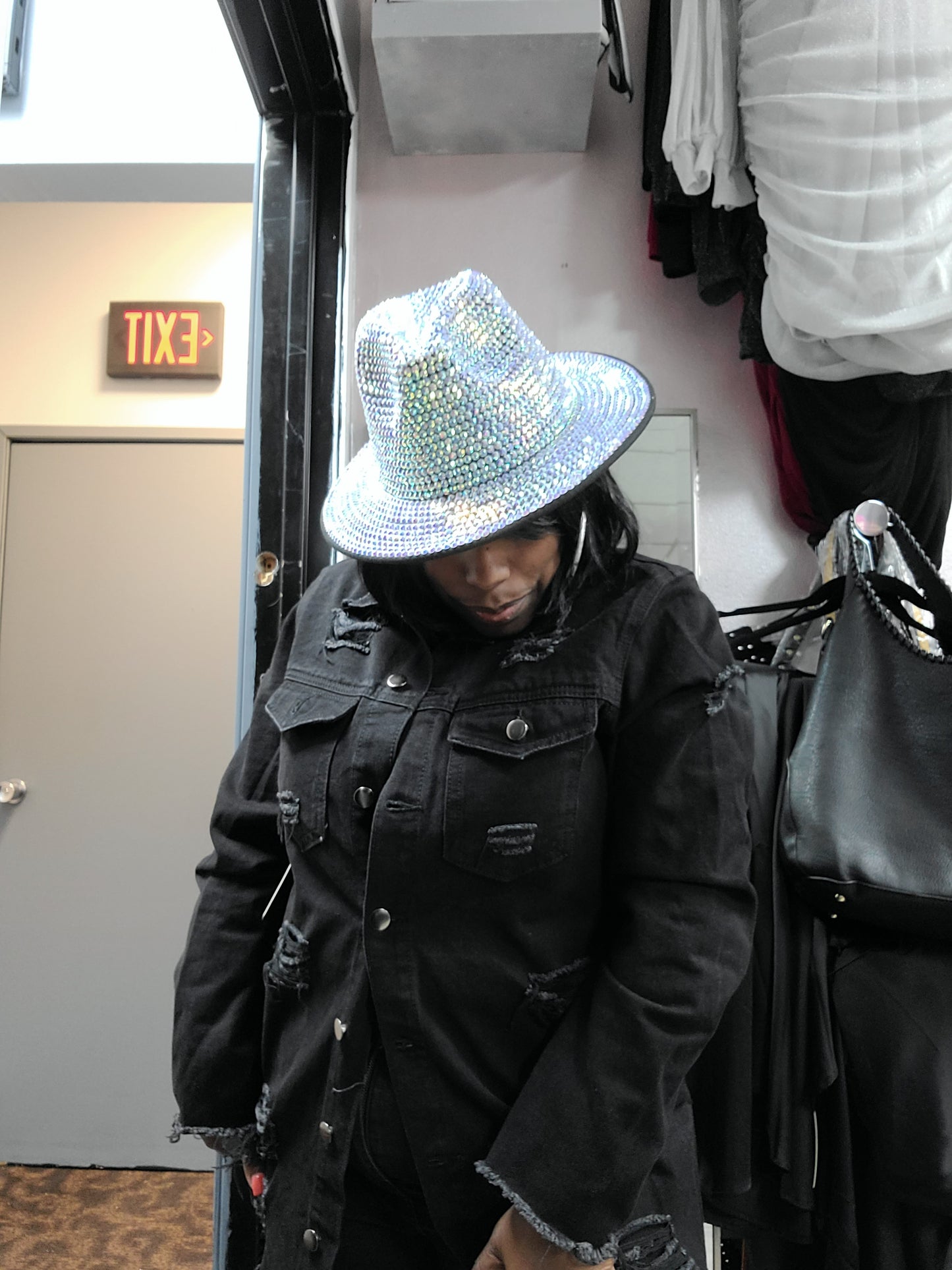 BLING STUDDED PANAMA HAT
