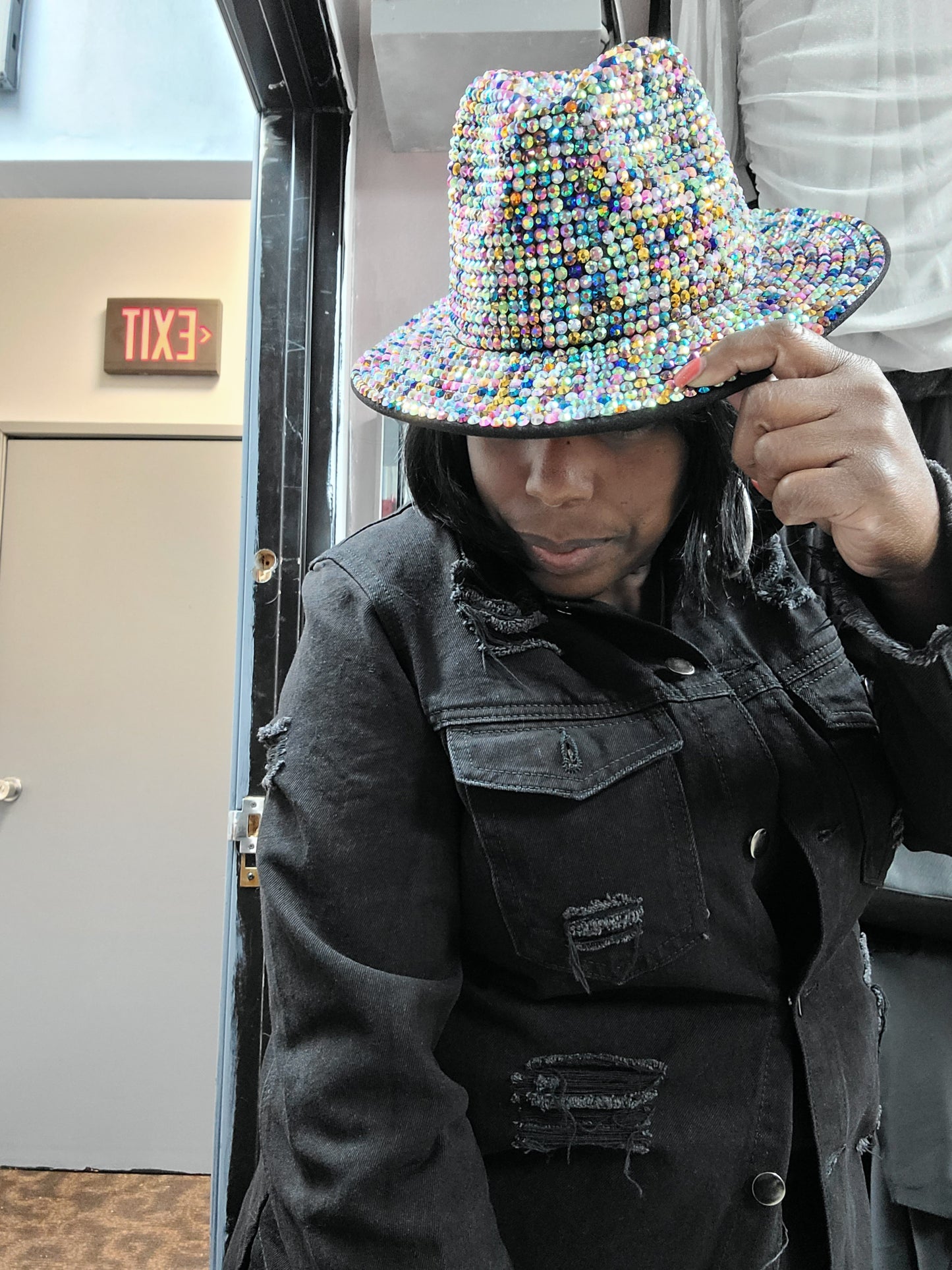 BLING STUDDED PANAMA HAT