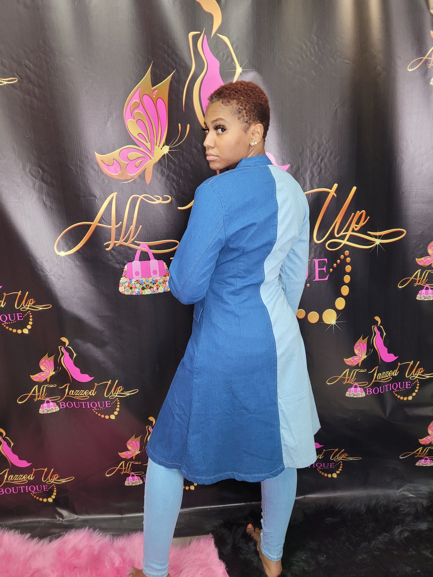 HALF AND HALF TWO TONE BLAZER