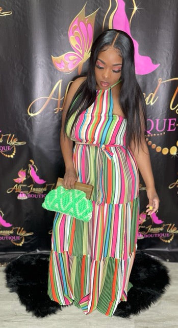 STRIPED MULTI COLOR DRESS