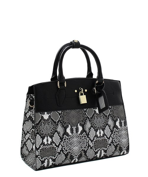 Faux Snakeskin Handbag