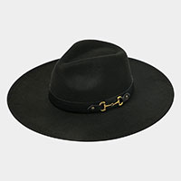 BUCKLE ACCENTED BAND SOLID PANAMA HAT