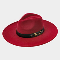 BUCKLE ACCENTED BAND SOLID PANAMA HAT