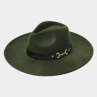 BUCKLE ACCENTED BAND SOLID PANAMA HAT