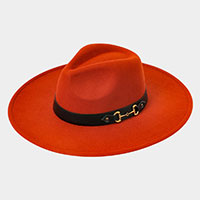BUCKLE ACCENTED BAND SOLID PANAMA HAT