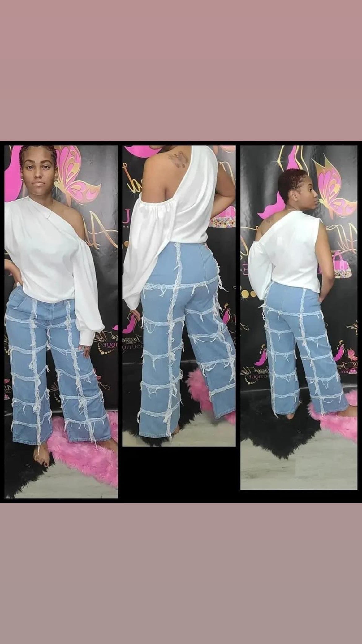 Blocked Down With Me Jeans