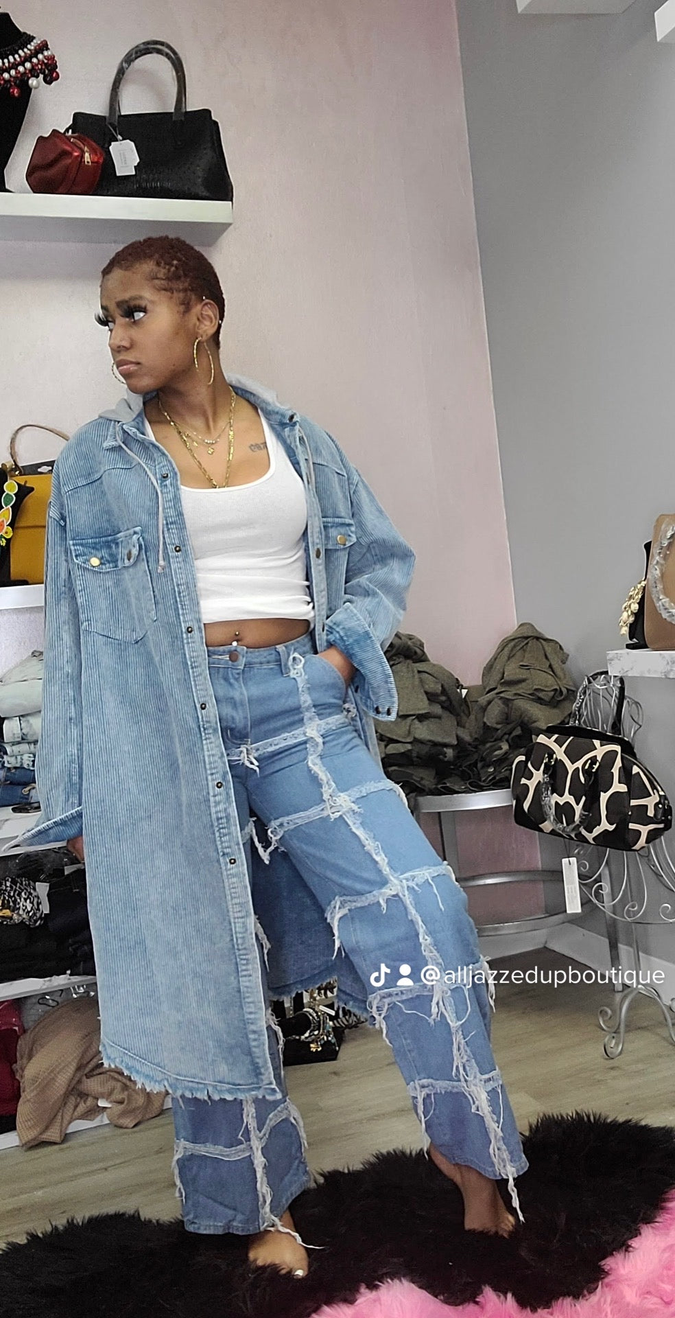 Blocked Down With Me Jeans