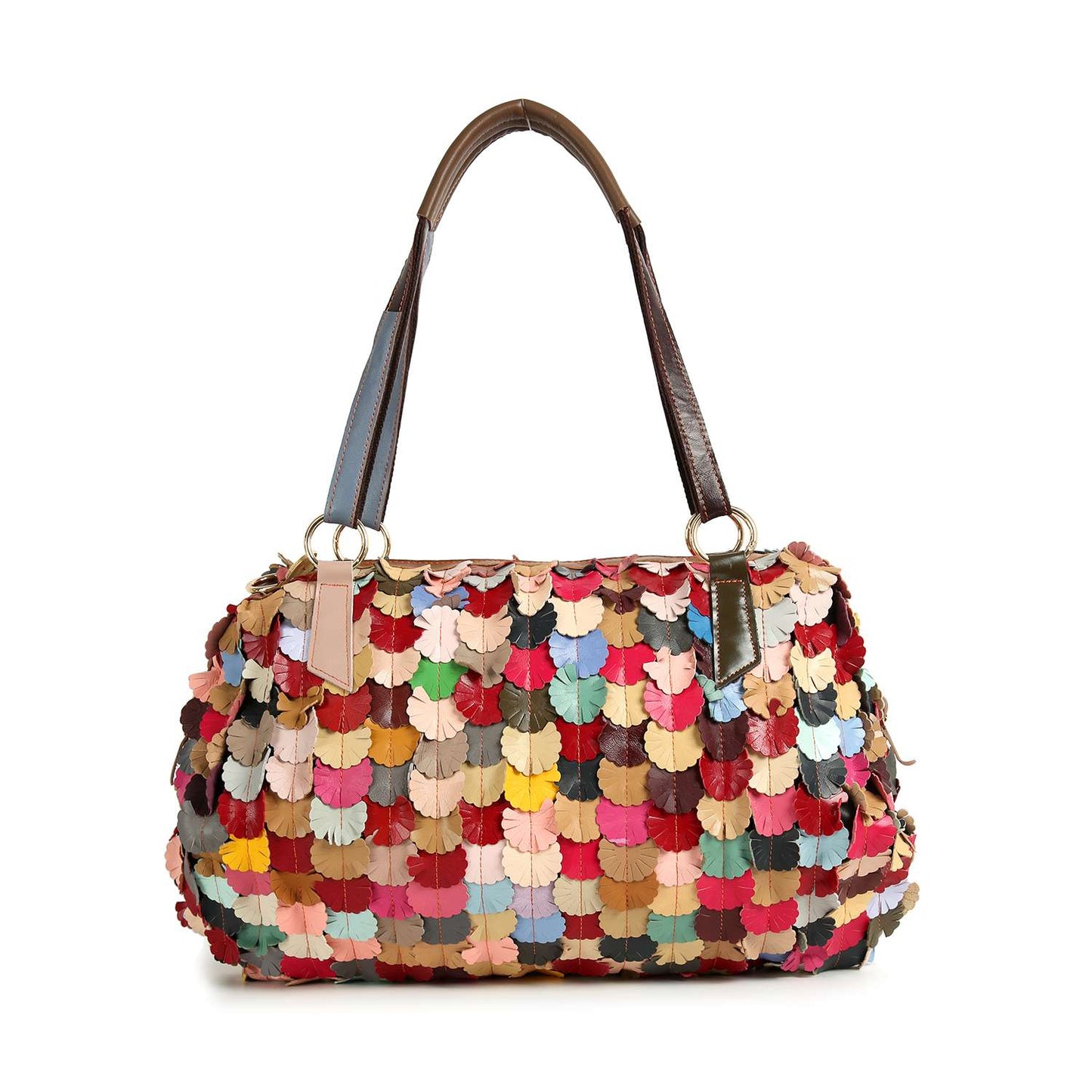 Genuine Leather Colorful Petal Weekender Bag