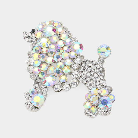 Ab Pave Dog Brooch