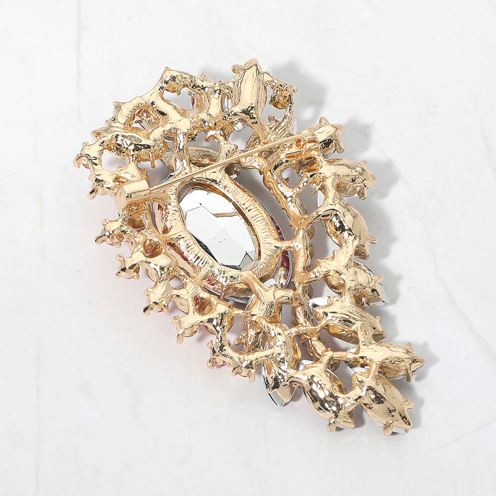 Marquise Crystal Rhinestone Petal Cluster Brooch