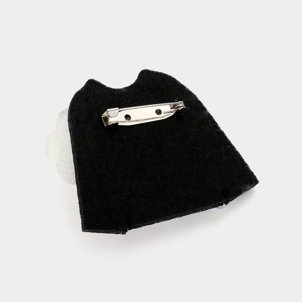 Felt Back Flower Corsage Pear Pointed Sequin Women Jacket Brooch