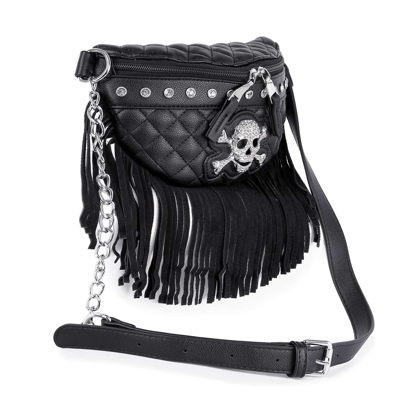 Fringed Skull Front Crossbody Sling