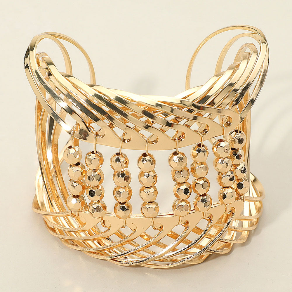 Metal Ball Pointed Wire Cuff Bracelet