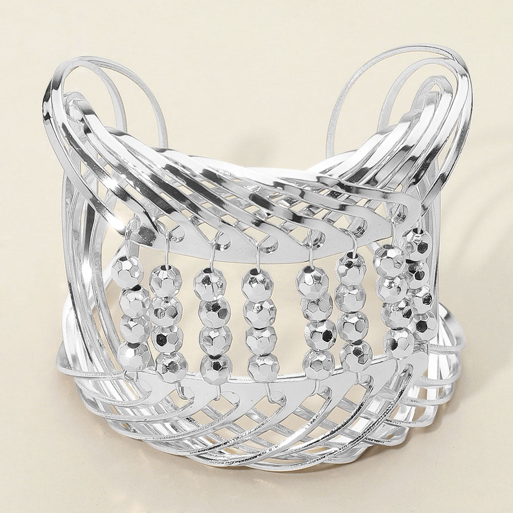 Metal Ball Pointed Wire Cuff Bracelet
