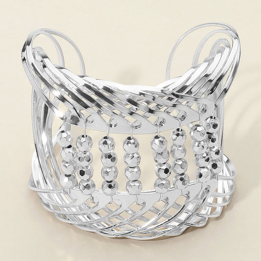 Metal Ball Pointed Wire Cuff Bracelet