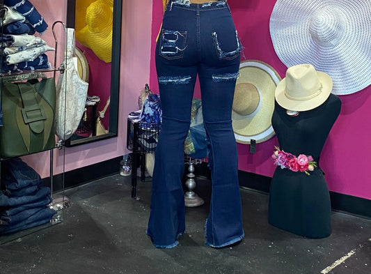 CANDY GIRL  DISTRESSED FLARE JEAN