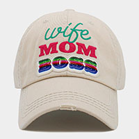 Wife MOM BOSS Message Vintage Baseball Cap