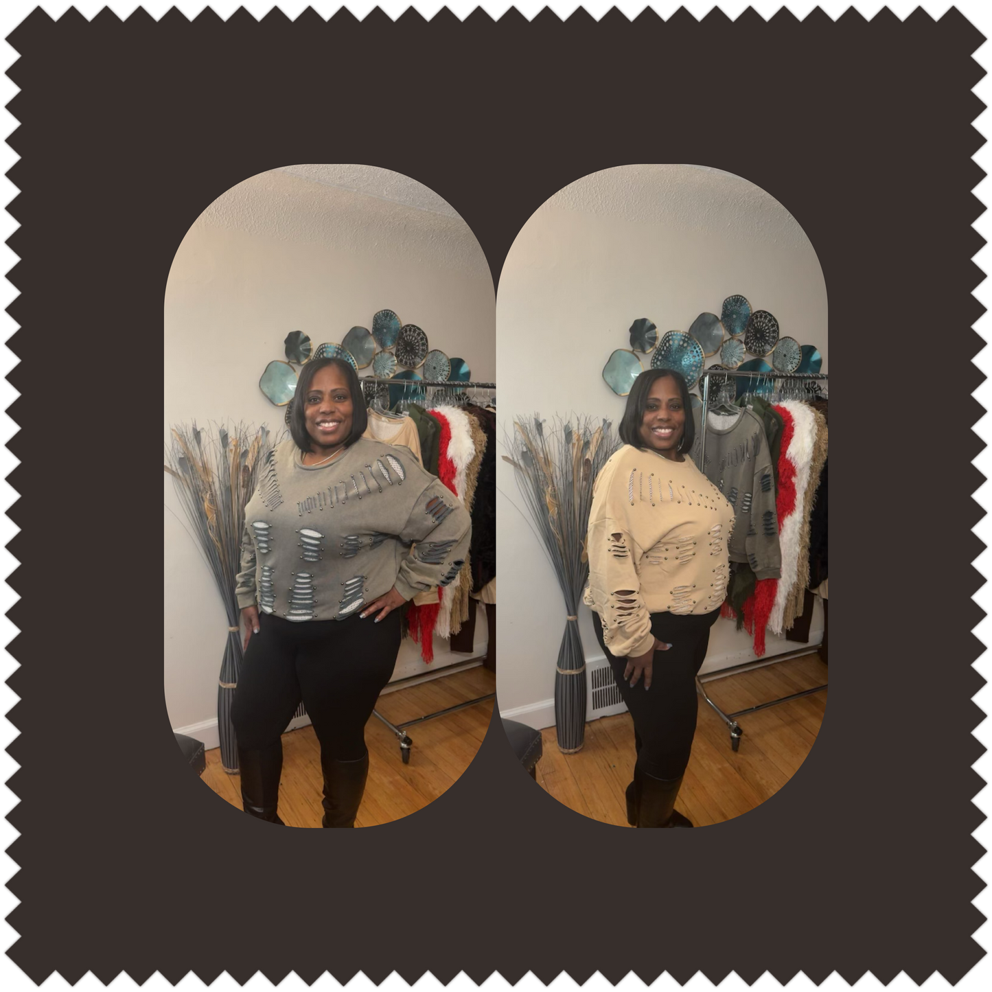 French Studded Oversized Shirt