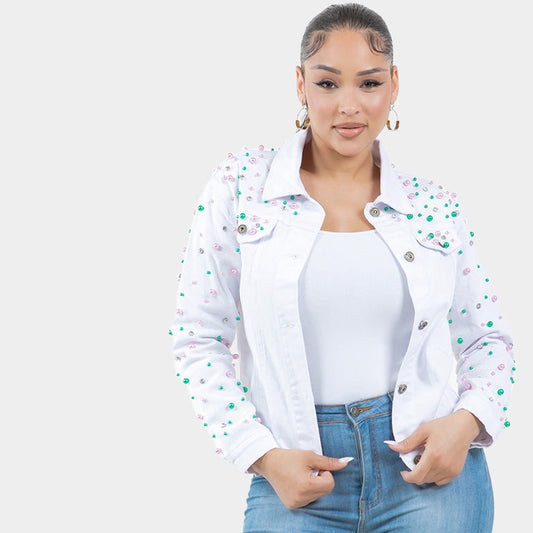 Pearl Bling Denim Jacket