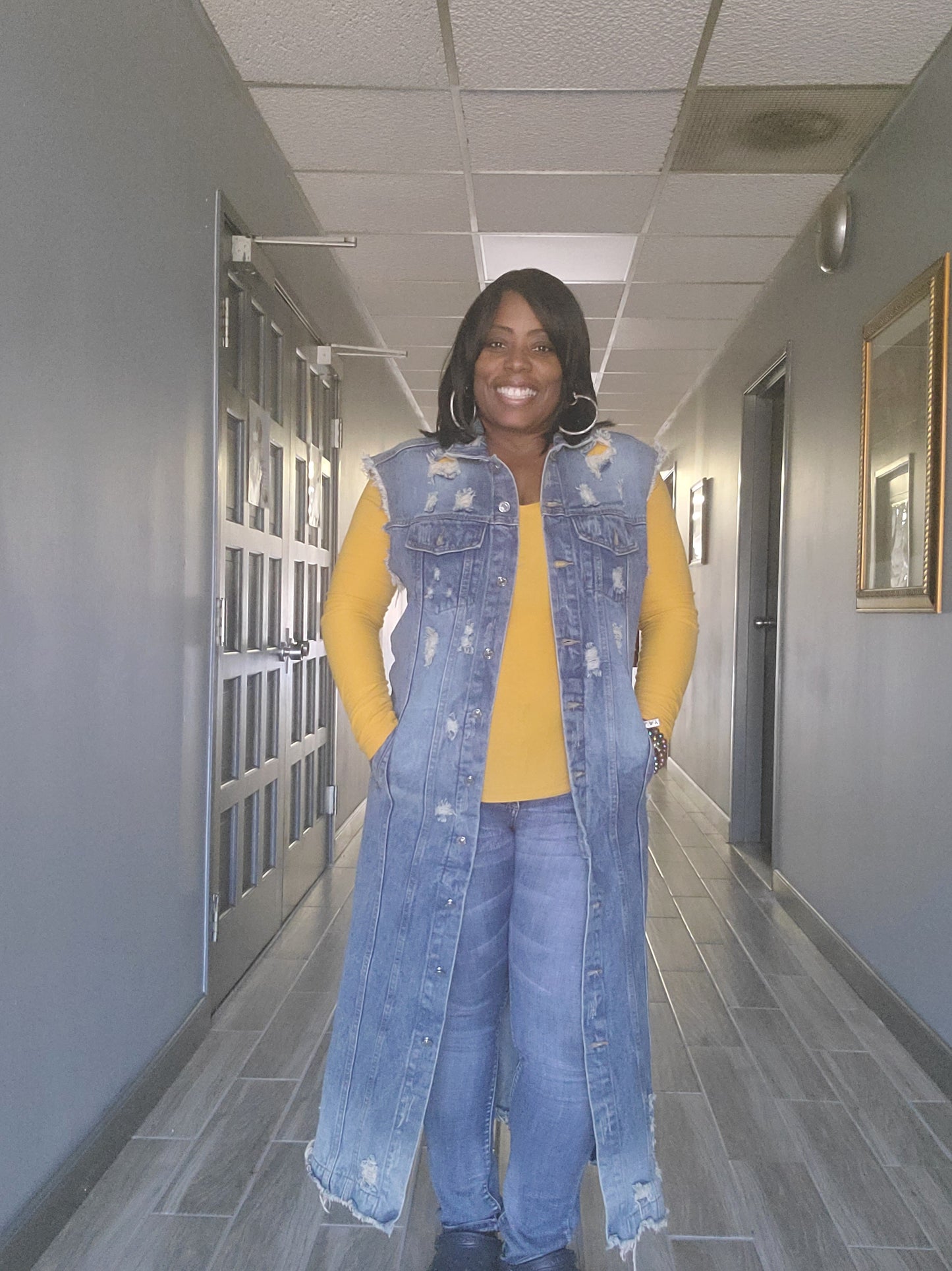 Long Distressed Vest