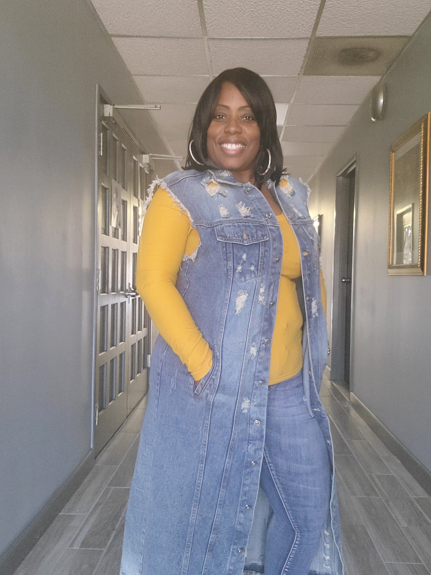 Long Distressed Vest