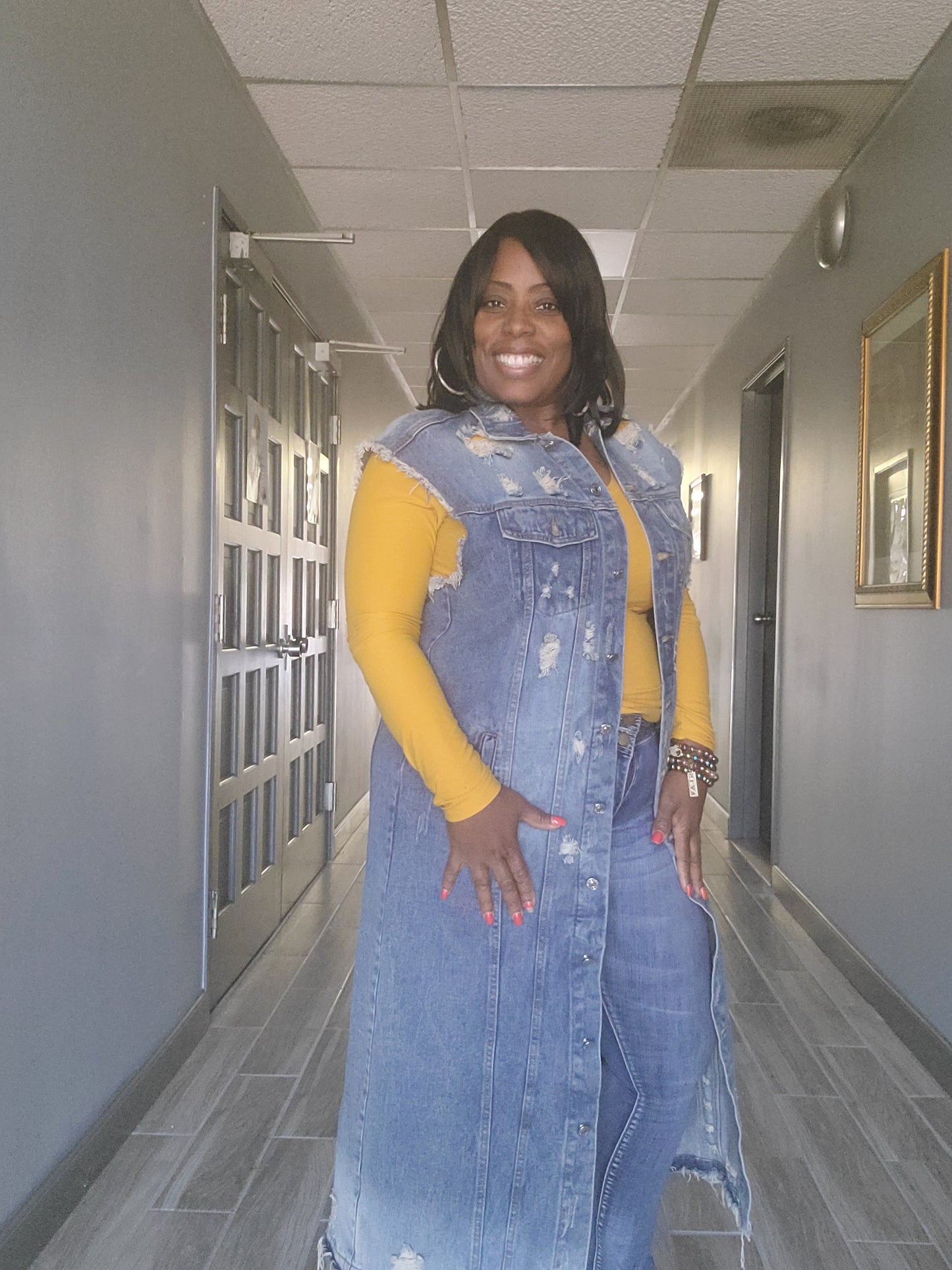 Long Distressed Vest