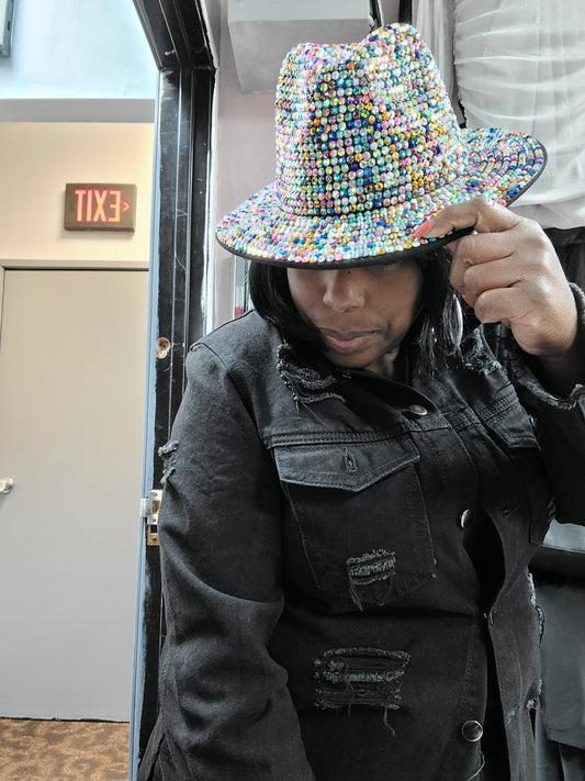 BLING STUDDED PANAMA HAT