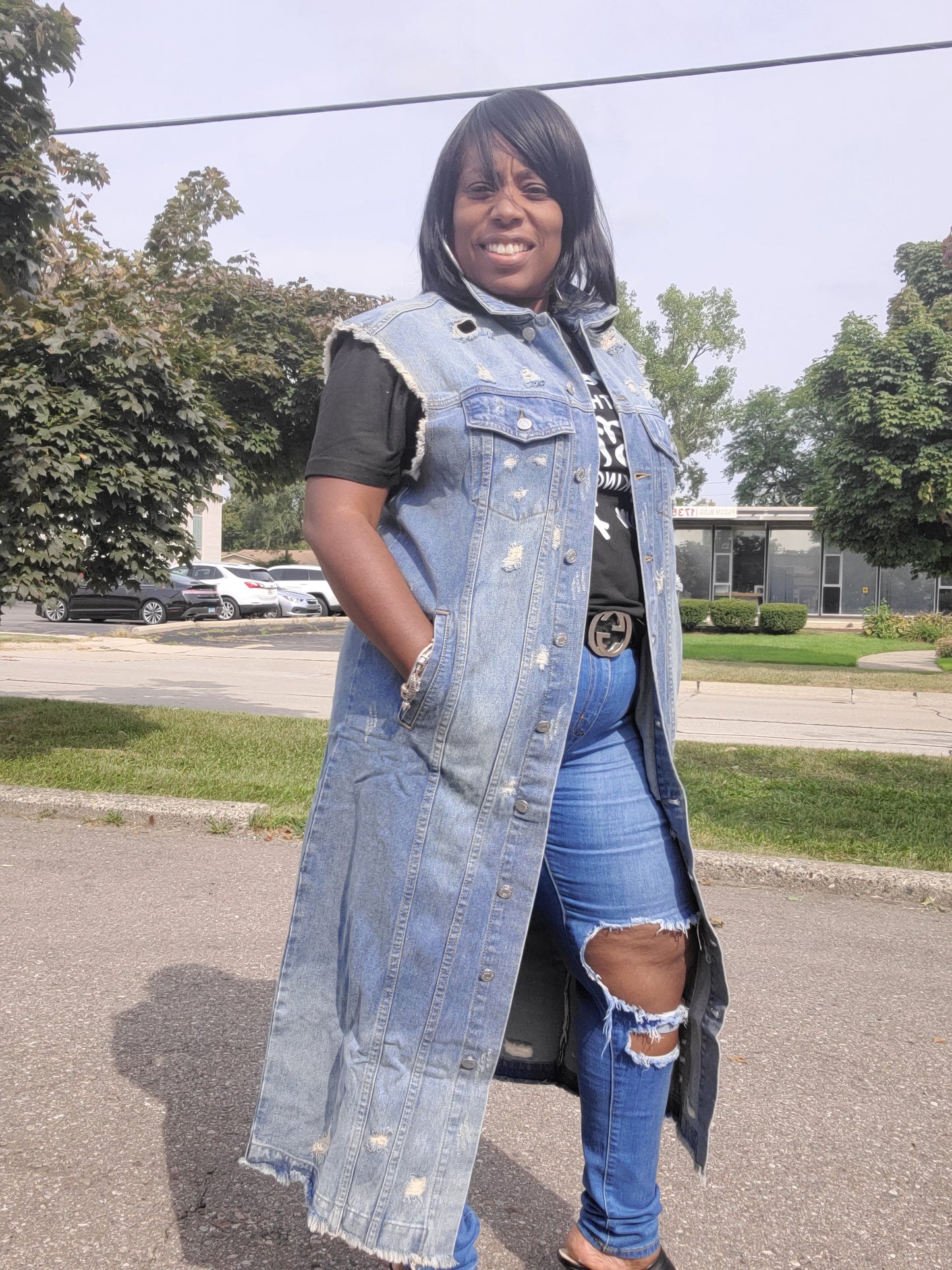 Long Distressed Vest