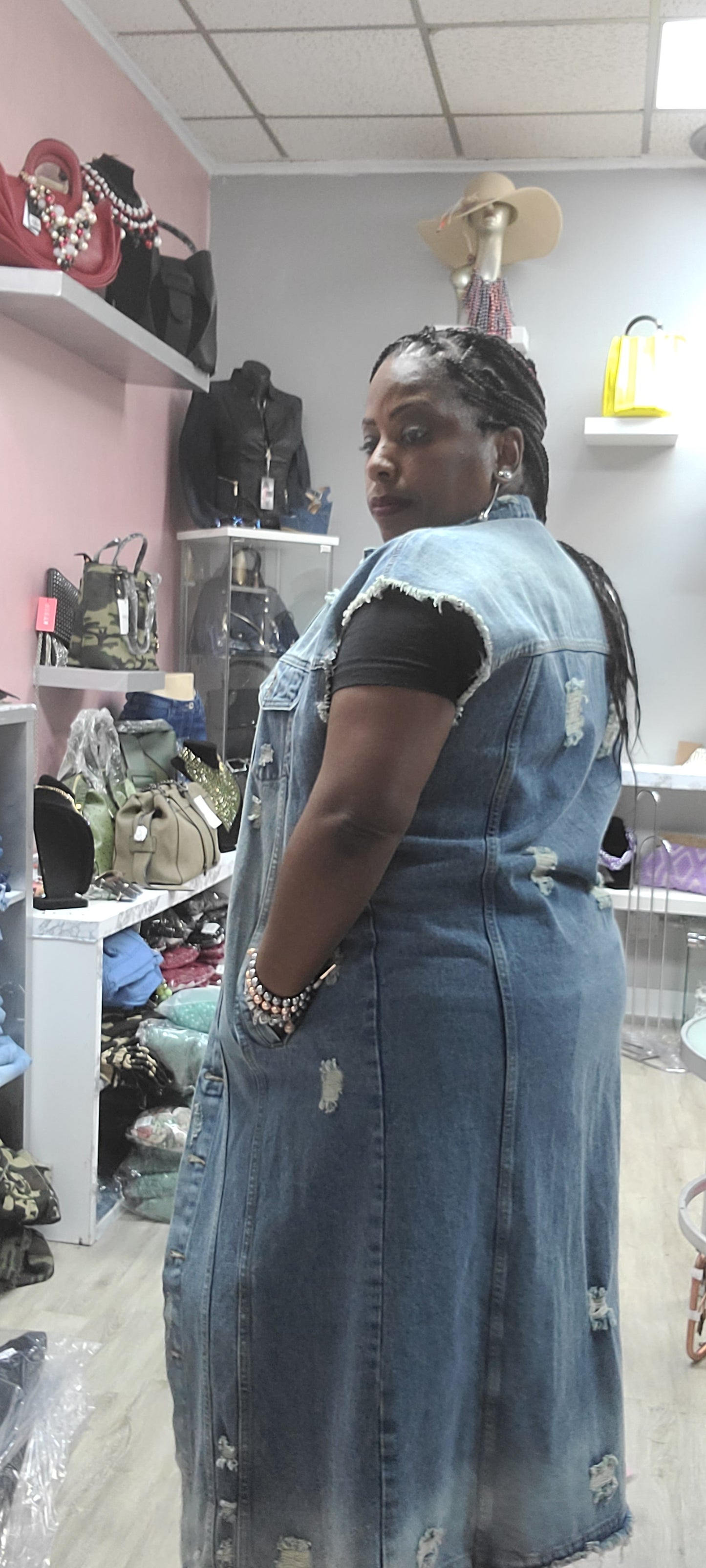 Long Distressed Vest