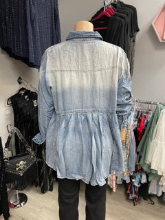 Babydoll Denim Button Shirt